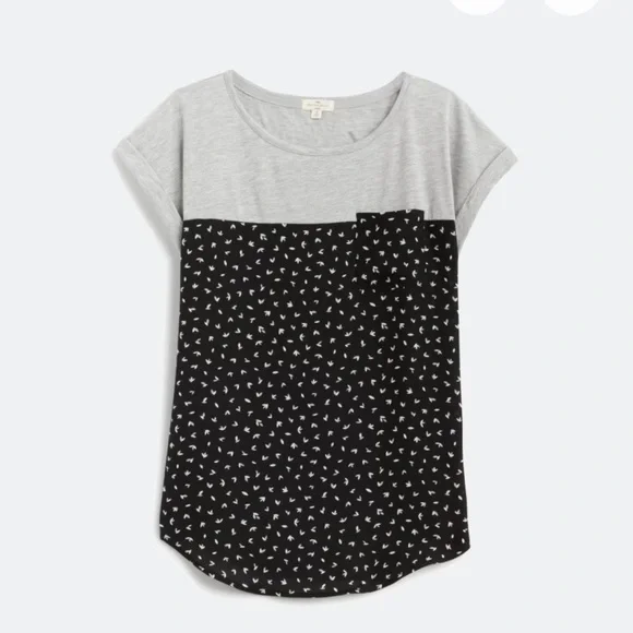 EUC! Mason & Belle Kinglake Gray and Black Mixed Material Short Sleeve Top - XL - Picture 1 of 7